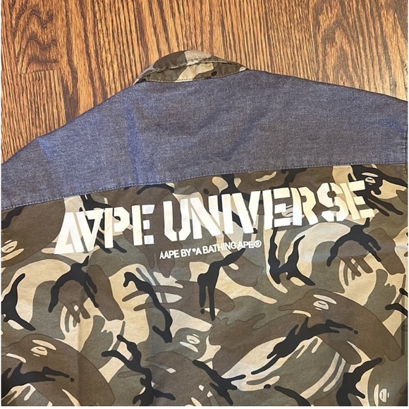 A Bathing Ape AAPE / BAPE Camo Button Up Shirt L - Picture 4 of 6